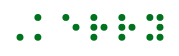 The Braille dots of each letter in Kerry starting with a capital K.