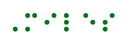 The Braille dots of each letter in Miles starting with a capital M.